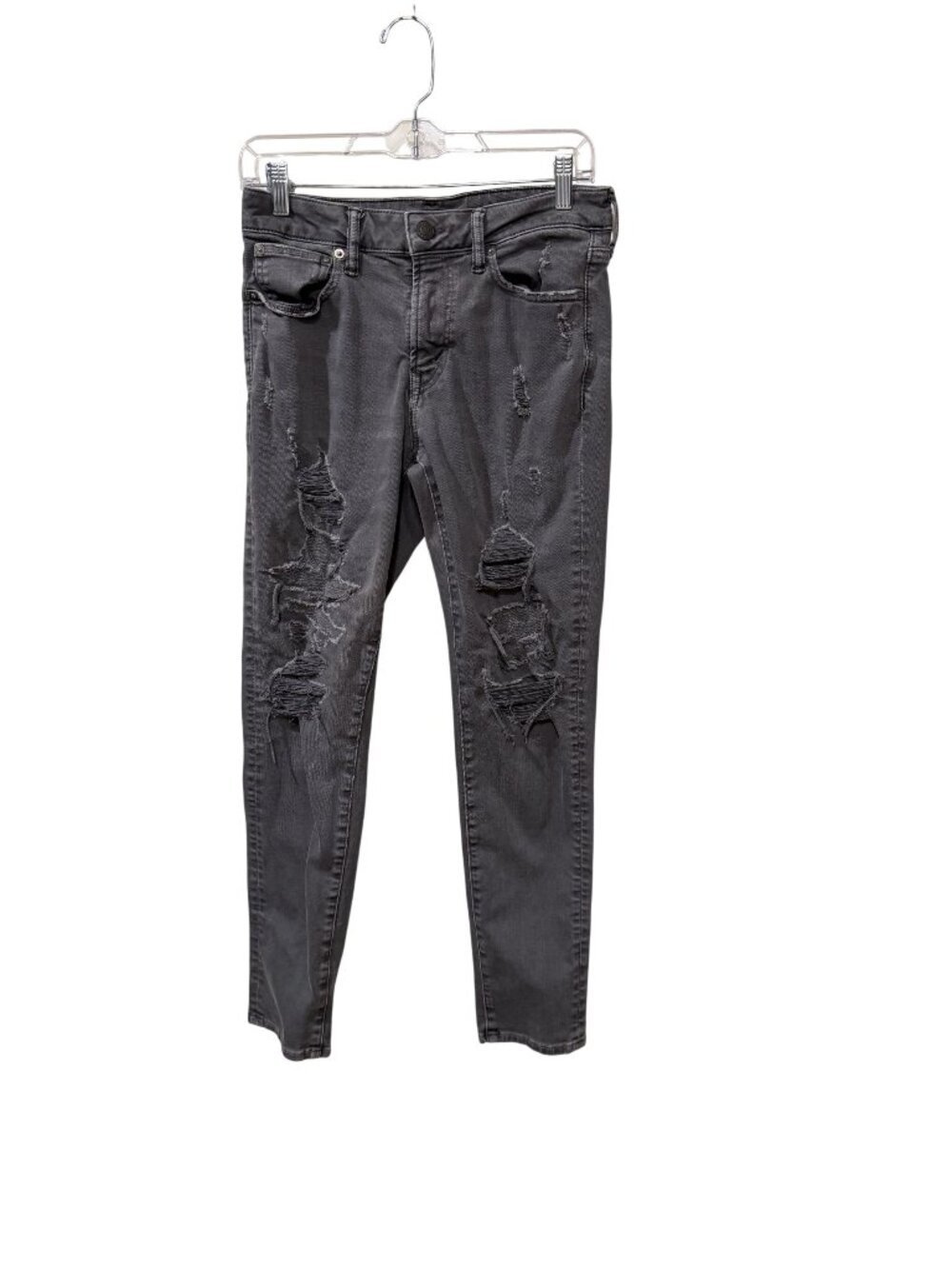 American Eagle Distressed Gray Skinny Jeans Womens Size 6 Regular Mid-Rise Casua